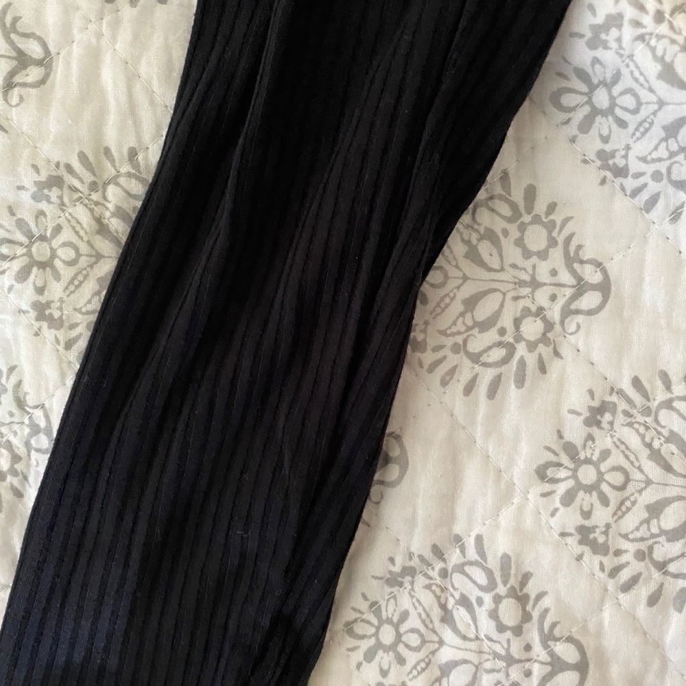Black Ribbed V Neck Bodysuit - Picture 4 of 4